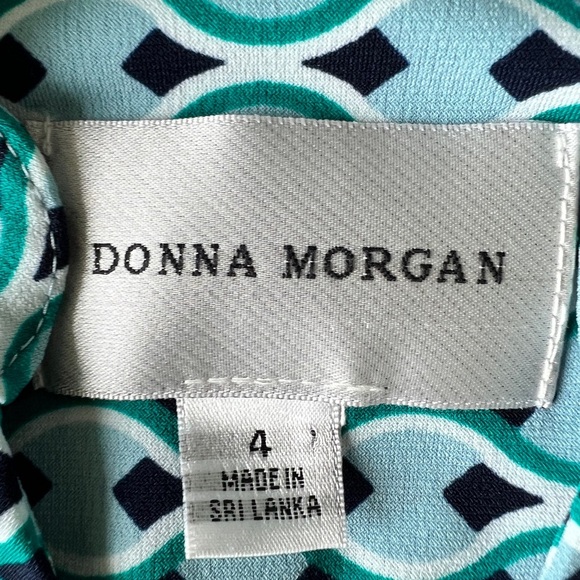 Donna Morgan Womens Blue Boho Patterned Long Sleeve Euro Summer Midi Dress 4 - Picture 2 of 13